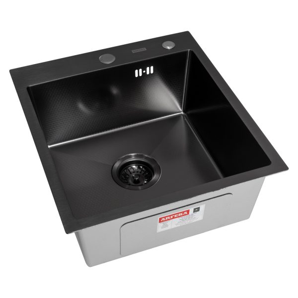 Мойка кухонная ARFEKA ECO AR 450*500 BLACK PVD NANO DECOR MILLET GRAINS